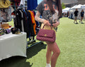 dbl C quilted maroon bag