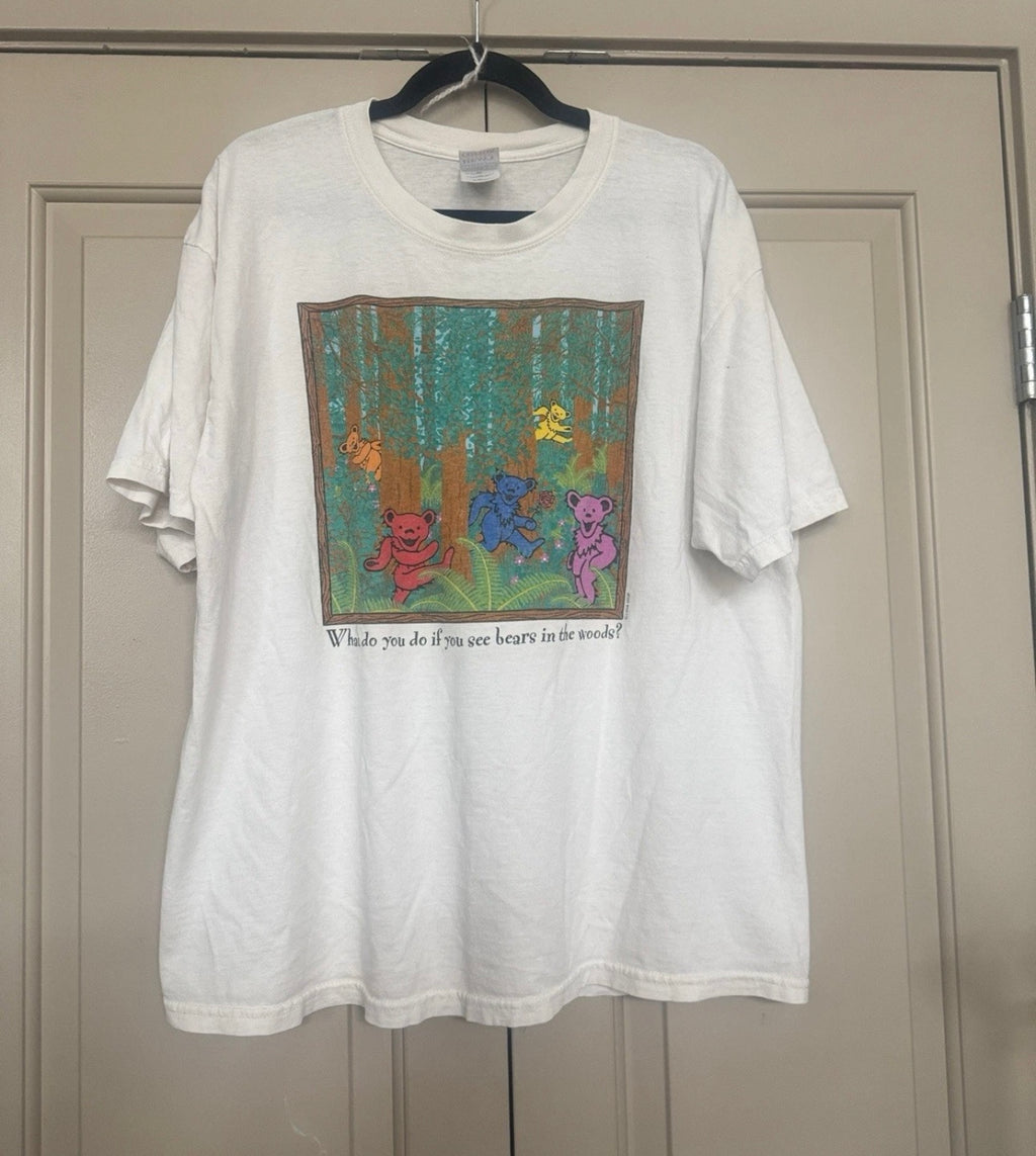 XL Vintage 90's Grateful Dead Play Dead 1998 Dancing Bears Woods T-shirt 24x28