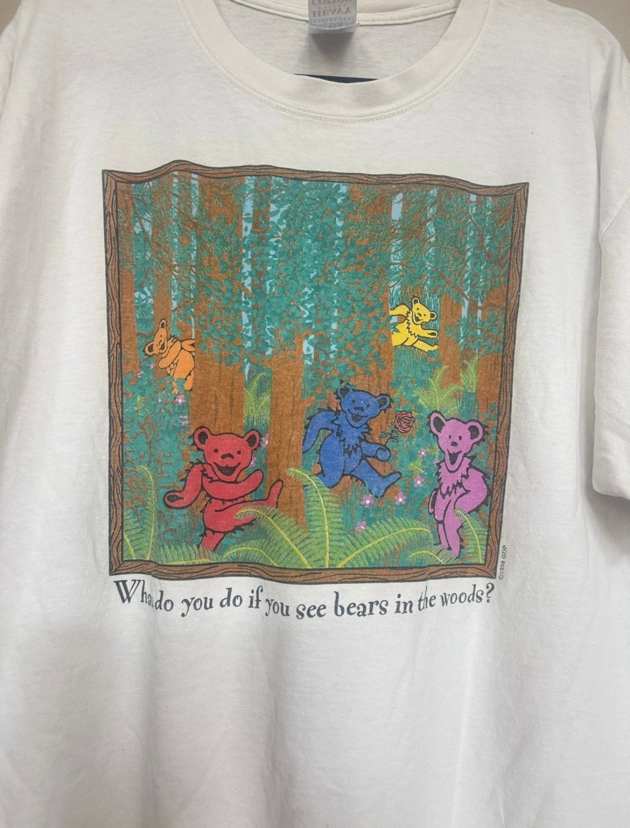 XL Vintage 90's Grateful Dead Play Dead 1998 Dancing Bears Woods T-shirt 24x28